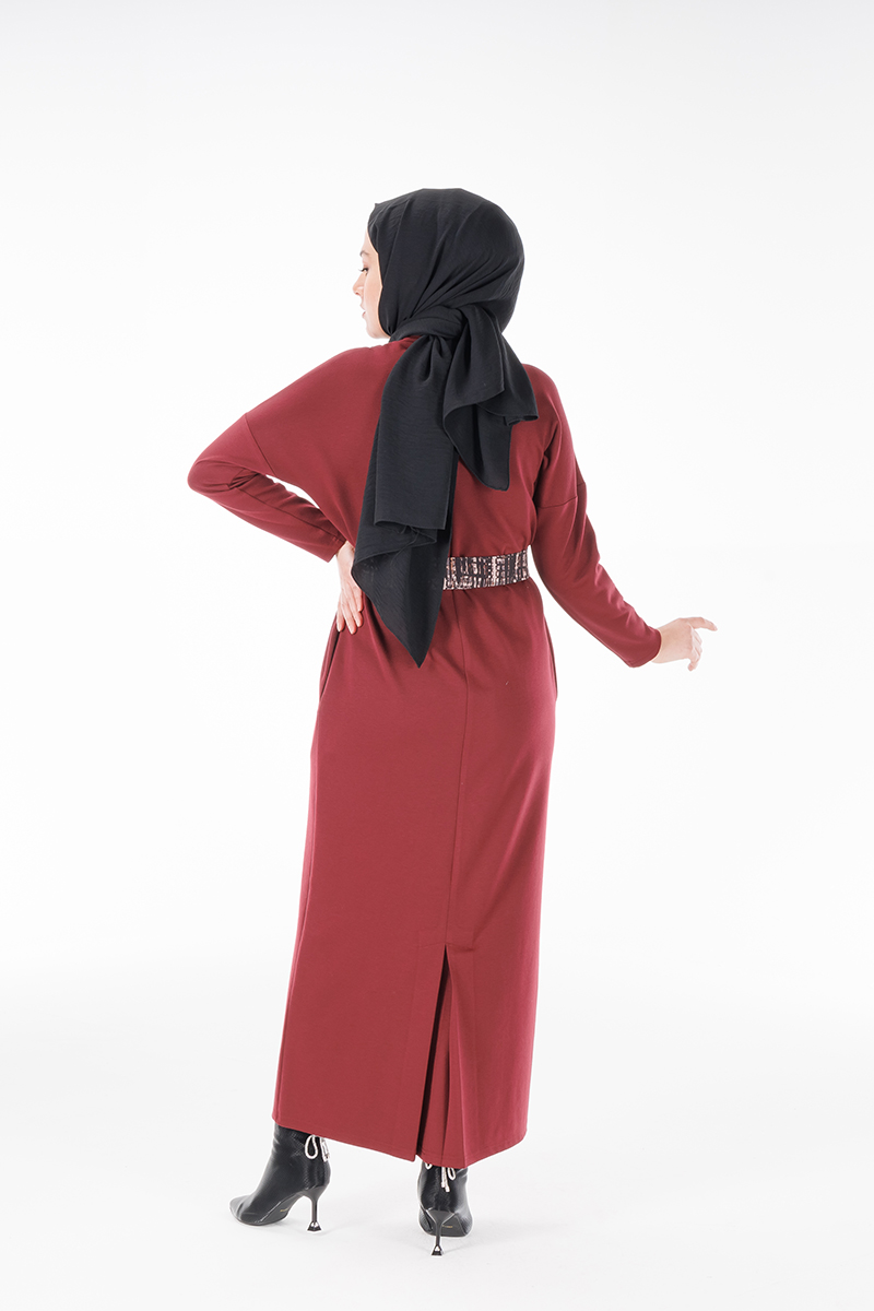 Myred 558 Bordo Günlük Elbise