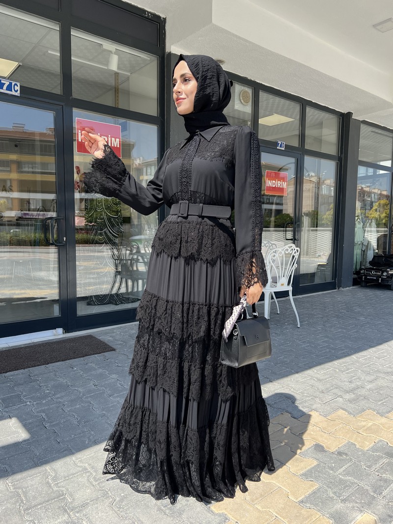 Polen Poe Siyah  Elbise 4025