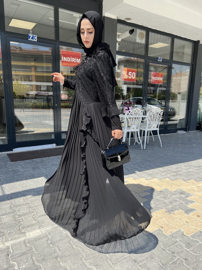 Polen Poe Siyah  Elbise 4223