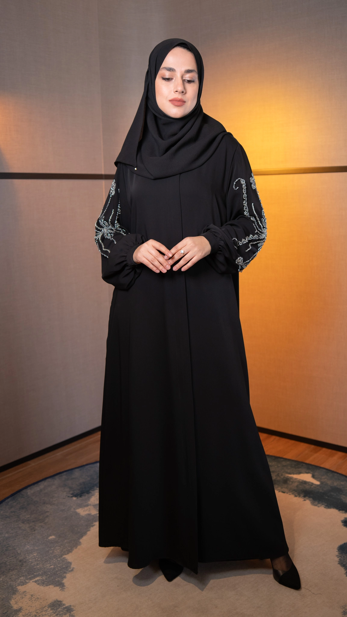 Etrucci Siyah Nakkaşe Ferace