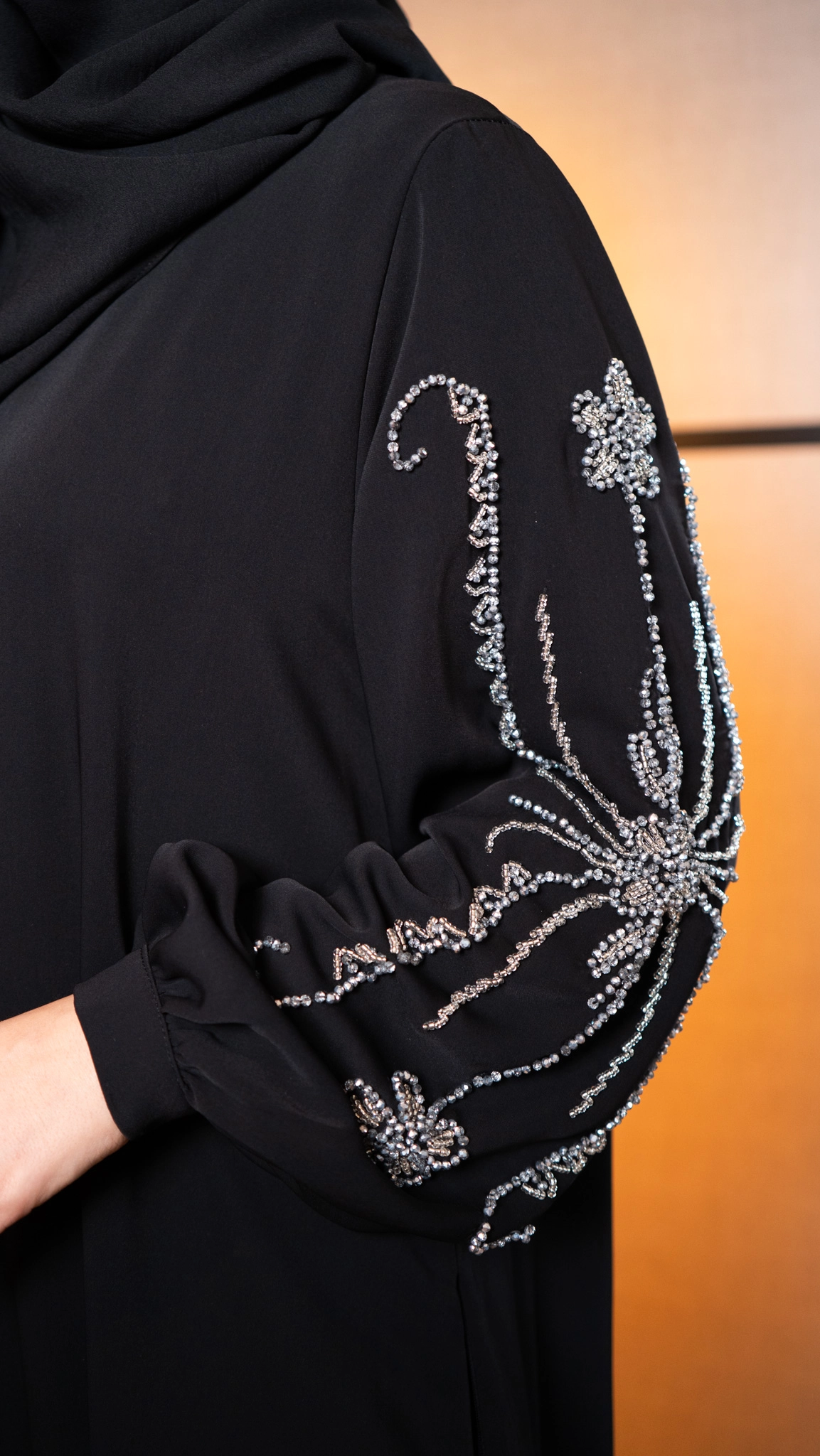 Etrucci Siyah Nakkaşe Ferace