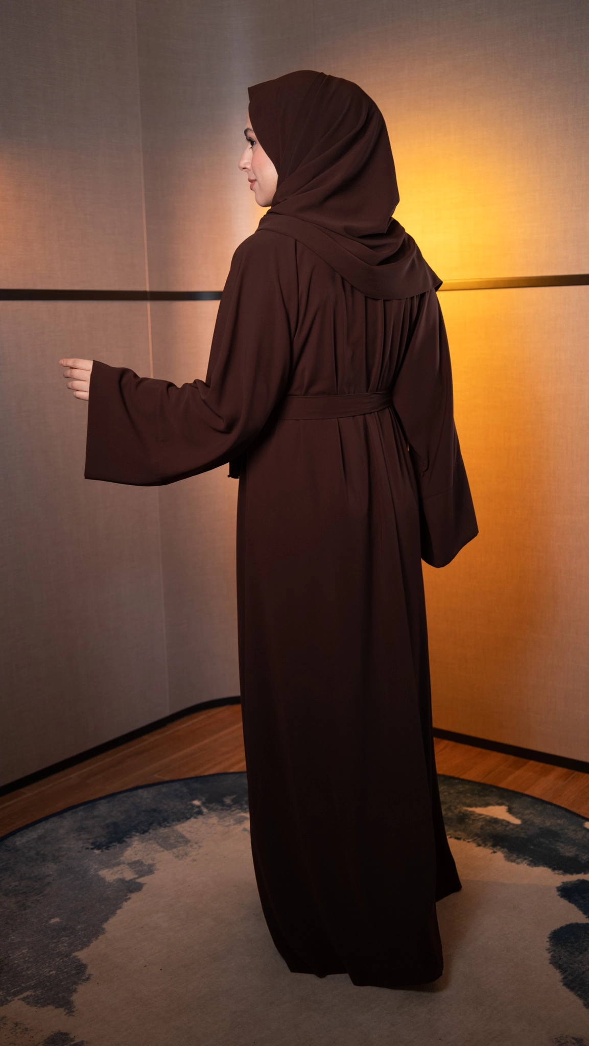 Hatice Ulaş Kahverengi Sade Abaya