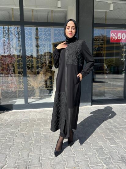 Nurcan Çetin Siyah Bambu Ferace 16912