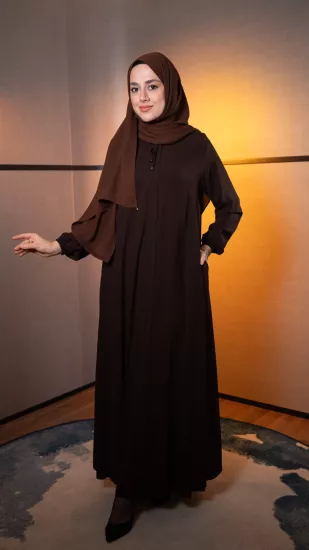 Hatice Ulaş Kahverengi İmza Ferace