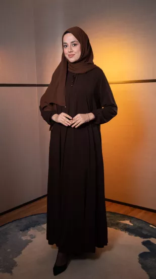 Hatice Ulaş Kahverengi İmza Ferace