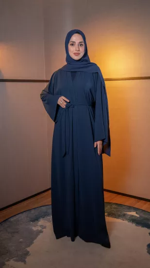 Hatice Ulaş Lacivert Sade Abaya