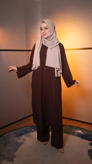 Qimene Kahverengi Umre İkili Takım